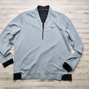 Nike Tiger Woods TW Pullover Golf Sweater Jacket Gray Men's LG Blade Collar